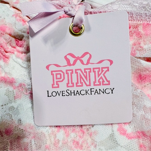 🎀PINK x LoveShackFancy Strapless Lace Mini Dress Ruffles Charlamagne Harbor Pink - Picture 4 of 14